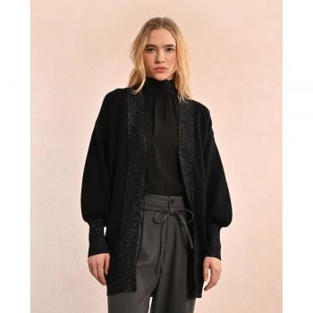 MOLLY BRACKEN Cardigan a Maniche Lunghe con Finiture Brillanti