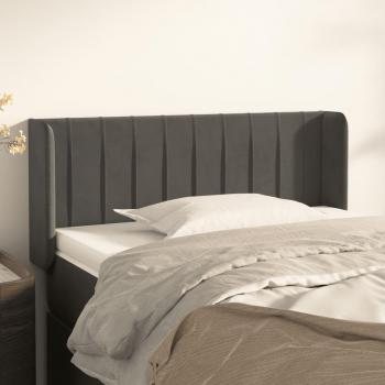 VidaXL Cabecero de terciopelo gris oscuro 83x16x78/88 cm