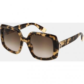 Furla Women's Sunglasses Light Yellow Havana Spotted Brown Gradient Pink