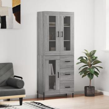 Buffet Haut en Bois d'Ingénierie 69,5x34x180 cm Sonoma Gris