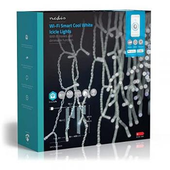 SmartLife Wi‑Fi Icicle Lights – 8 m, 400 LEDs, Kaltweiß