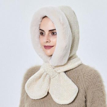 Plus Fluweel Trui en Winterhoofddoek voor Vrouwen, Kleur: Effen