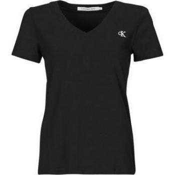 T-shirt Calvin Klein Jeans CK EMBROIDERY STRETCH V-NECK Noir femmes