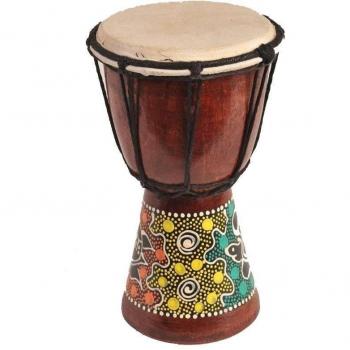 Djembe Trommel Bongo Afrika Holz bemalt Drum Instrument Musik Rhythmus Percussion Dot Painting