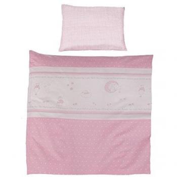 Roba Wiegenset 'Glücksengel rosa', 2-teilig, Baby Bettwäsche 80x80