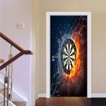 Retro Fantasy Ice Fire Dart Target Self Stick Wallpaper