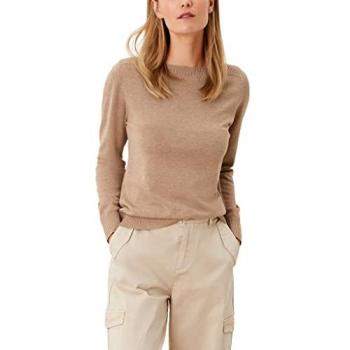 S.Oliver Strickpullover mit dekorativer Rippblende am Ausschnitt