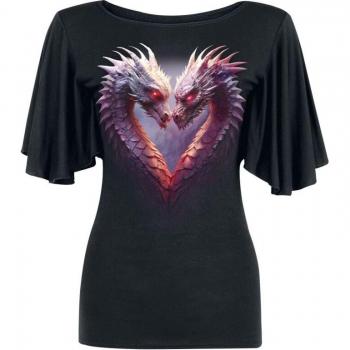 Spiral Heart Of Dragon T-Shirt black