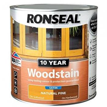 Ronseal 10 Year Long Life Woodstain, Natural Pine, 750ml (Satin Finish)