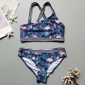 Cross Back Flamingo Swimsuit for Kids 3-14 Years