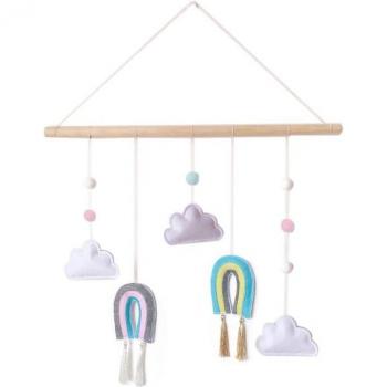 Wooden Wall Decor Cloud Rainbow for Kids' Room