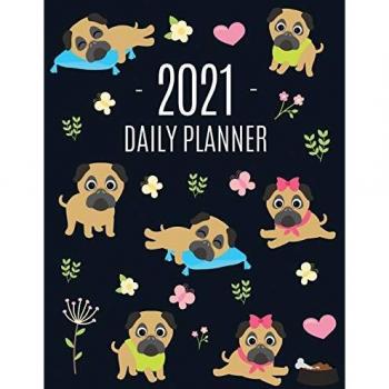 Pug Planner 2021: Funny Tiny Dog Monthly Agenda | For All Your Weekly Meetings, Appointments, Office & School Work | January