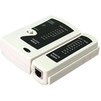 LogiLink Kabeltester für RJ11/RJ12/RJ45 mit Remote Einheit weiß (1er Faltschachtel)