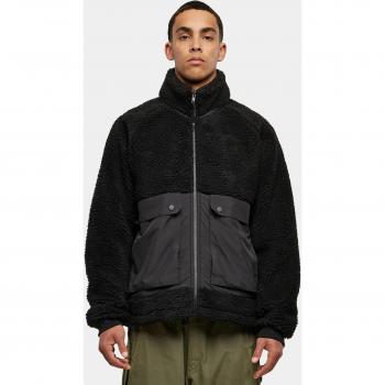Giacca Raglan Sherpa Nera 4XL per Uomo Urban Classics