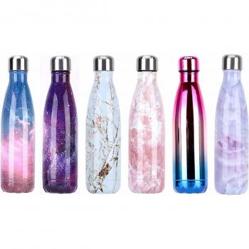 YCFIRE, Bottiglia Acqua in Acciaio Inox con Isolamento Sottovuoto a Doppia Parete, 500ml,
