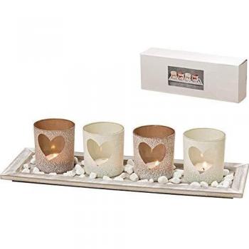 Teelichthalter Windlichtset, 6 tlg., Glas lackiert