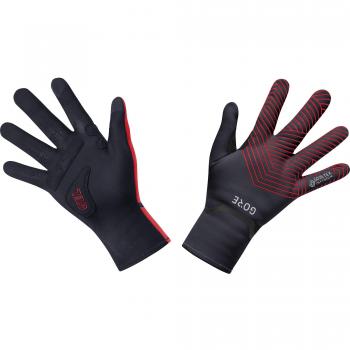 Handschuhe GORE Wear C3 Stretch, GORE‑TEX Infinium, Schwarz/Rot, Größe 6