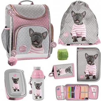 Familando Scooli Schulranzen-Set rosa Schmetterling 9-teilig