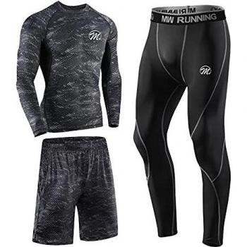 Runners' Compression Tights and Breathable Tank Top Set