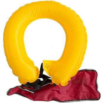 Portable Inflatable Life Jacket for Adults with Whistle and Reflective Strips
