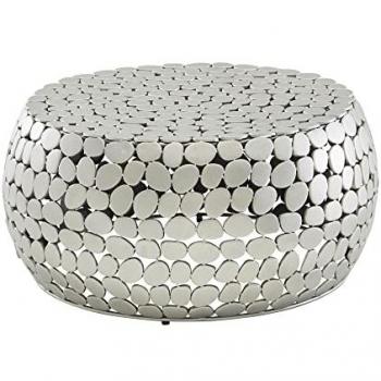KADIMA DESIGN Eleganter Aluminium Couchtisch in Silber, vielseitig einsetzbar