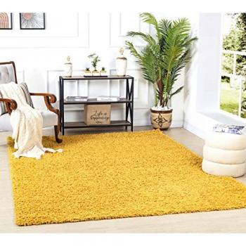 Tappeto Shaggy Lungo Giallo 80 x 220 cm