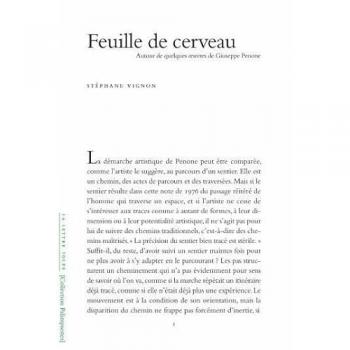 Feuille de cerveau : autour de quelques oeuvres de Guiseppe Penone