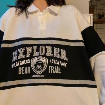 Sweat à capuche ample pour femmes, style vintage avec imprimé ours