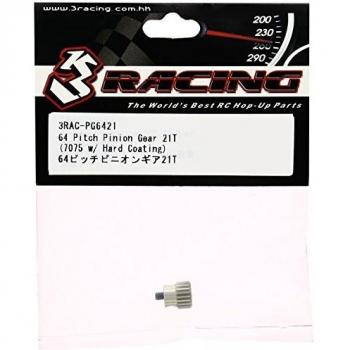 3RACING RC Modèle Améliorations 3RAC-PG6421 Pignon 64 Pitch 21T (7075 avec Revêtement Dur)