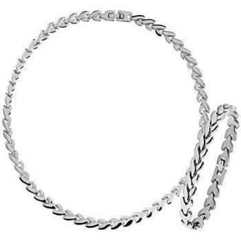 Glänzende Damen-Edelstahl-Schmuck-Kombination: Halskette + Armband