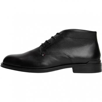 Derby in pelle alta Tommy Hilfiger Boots stringati Nero