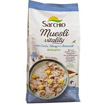 Sarchio Muesli Vitality Bio Mix di Cereali con Cocco, Mango e Anacardi 1200gr