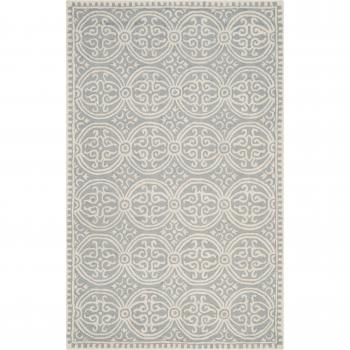 Safavieh Hand-Tufted Wool Rug 5' x 8' in Silver and Ivory