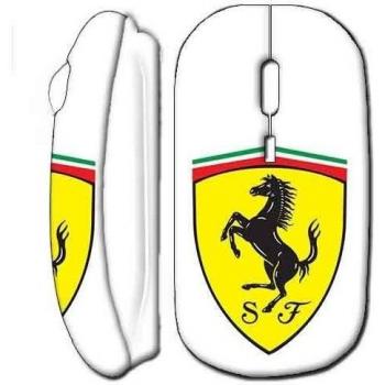 Mouse bianco wireless con logo Ferrari