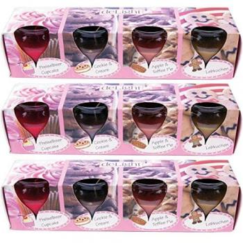 Duftkerzen 12er Pack im Glas, lange Brenndauer und angenehmer Duft (Bakery Selection)
