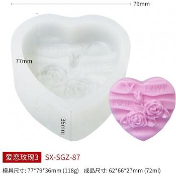 Silicone Mold for Candle Making Love Heart Rose