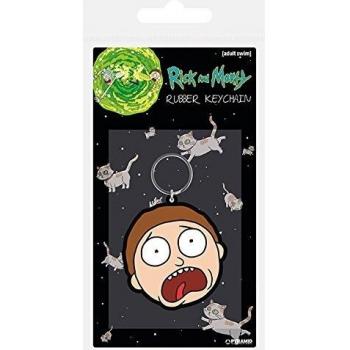 Rick and Morty Rubber Keychain Morty Terrified Face 4.5 cm 38722C