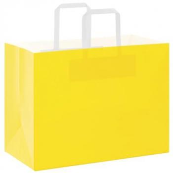 50 pcs Yellow Paper Bags with Handles