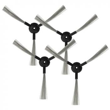 Pack 4 brosses latérales pour robot aspirateur Amtidy A325 Mini – gris/noir