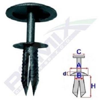Boutons, agrafes de revêtement ROMIX ROM C10100, 10 pièces