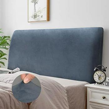 Housse de Tête de Lit Caijin, Tissu Velours Stretch Doux, Protecteur Antipoussière
