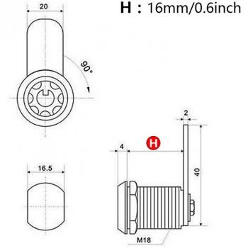 30mm Tubular Cam Lock with Keys