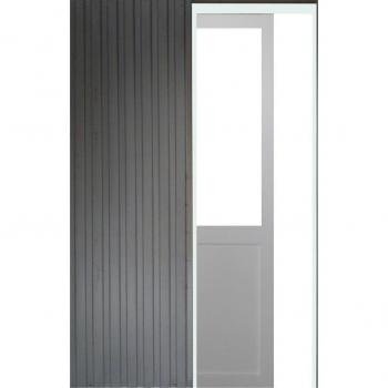 Porte Atelier Coulissante H204 x L83 Blanc S/Meneau et Galandage Inclus