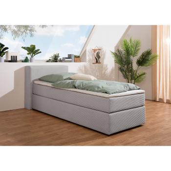 ANDAS „Åby“ Boxspringbett – Grau, 107 cm B x 225 cm L, In‑Cord Bezugsoption