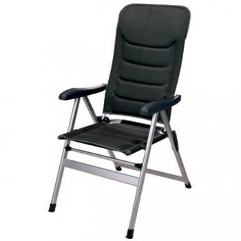 Silla de aluminio con textilene acolchada gris para posición