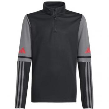 Adidas Squadra 25 Half Zip Training Top – Black & Grey – Pure Ruby (Ages 11-12)