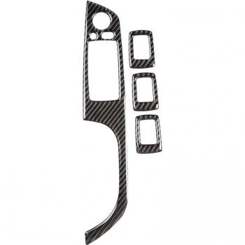 Set de 4 Pegatinas Decorativas de Fibra de Carbono para Panel de Botón