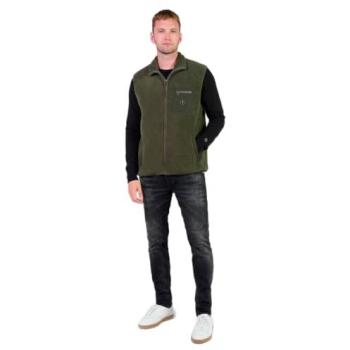 Le Temps des Cerises Herren‑Fleeceweste Rudy XXL Grün 100 % Polyester, Reißverschlusstaschen