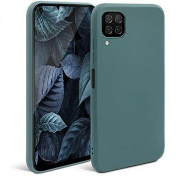 Moozy Funda de Silicona para Huawei P40 Lite, Acabado Mate Azul Gris