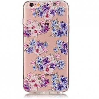 Carcasa transparente con diseño de flores rosas para iPhone 6 6S 4.7''